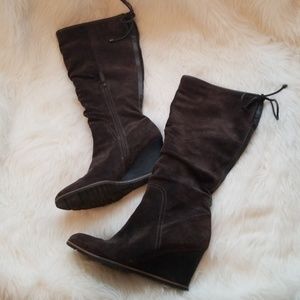 Franco Sarto Suede wedge boots (2 toned)